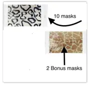 12 PCS Kids Children Animal Print 3-Ply Disposable Face Mask Earloop Mouth Cover