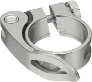uxcell Bike Seat Post Clamp 31.8mm Bicycle Clamp Aluminum Alloy Bike Quick Release Seat Post Collar for Diameter 27.2 to 28.6mm Bicycle Mountain Bike Road Bike Seat Post Tube, Silver