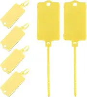 50pcs Reusable Blank Plastic Tags Ties Key Tags,Label Seal Shipping Tag,Key Storage Marker Ties Hang Tag,1.45"*2.48" Serrated Tension Sealing Strap,Waterproof Hang Sign Write on T/ag