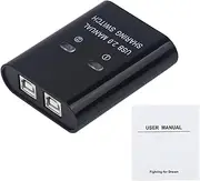 2024 USB 2.0 KVM Switch Selector, 2 in 1 Out USB 2.0 Switcher for PC Laptop Keyboard Mouse Printer Scanner