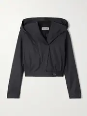 [Our Legacy] Our Legacy - Incognito Cropped Pinstriped Wool Hooded Jacket - Black - FR 40 FR 40 Black