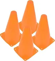 BIUDECO 4Pcs High Visibility Training Cones for Soccer Basketball Agility Drills Lightweight Durable Plastic Exercise Cones for Sports Training Drills Portable Bright Colors
