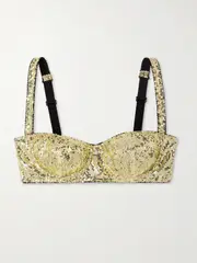 [Dolce & Gabbana] Dolce & Gabbana - Sequined Tulle Underwired Balconette Bra - Gold - 5B 5B Gold