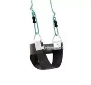 Infant Swing Seat Half Bucket on rope Kids Baby Set Swings Black Rubber Backyard