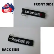 POWERED BY SR20DET JET TAG AUS STOCK EMBROIDERED MOTORCYCLE KEYRING CAR KEYCHAIN