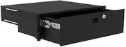 Penn Elcom Steel 3U Rack Mount Drawer, Black - Tour Grade, Heavy Duty, 26kg Load Capacity