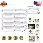 10-Pack 30oz Borosilicate Glass Meal Prep Containers - Microwave & Oven Safe