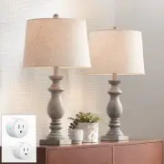 Patsy White-Washed Table Lamps Set of 2 with Smart Sockets