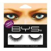 BYS Triple Luxe 1g Lash Synthetic Hair Fake/False Eyelashes Makeup Lightweight