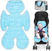 Orzbow Universal Summer Seat Cover, Reversible Pushchair Insert, Seat Cover, Summer, Breathable with Cooling Gel Pearl, BPA-Free Cooling Seat Cover, Baby Seat, 78 x 48 cm, Foldable, Snow