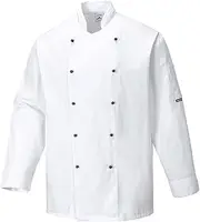 Portwest C834 Unisex Somerset Durable Proffesional Chef Jacket Long Sleeve White, Medium