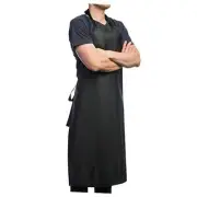 Aulett Heavy Duty Black Rubber Vinyl Apron - Modern, Large, 2 Pack