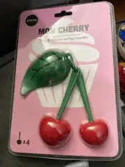 Mon Cherry Measuring Spoon & Egg Separator Set New Red and Green Fruit Shaped