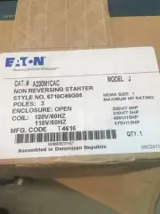 EATON A200M1ACA MAGNETIC STARTER SIZE 1 120V COIL 3 POLE NEW