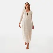 Long Sleeve Crochet Maxi Dress