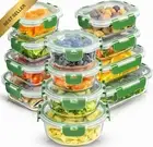 12 Pack Glass Food Storage Containers with Lids, Meal Prep Pantry Kitchen Storag
