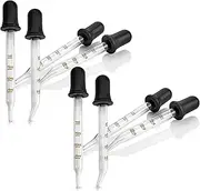 Eye Dropper - 8-Pack, Bent & Straight Tip Calibrated Glass Medicine Droppers for Essential Oils | Pipette Dropper for Accurate Easy Dose & Measurement (1mL Capacity)