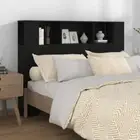 Headboard Cabinet w/ Storage Compartment Black Bookcase Bed Head Engineered Wood