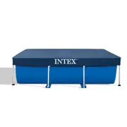 Intex 3x2m Rectangle Pool Vinyl Cover Protector w/ Rope Tie for Swimming Pool BL