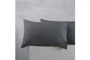 Cotton Polyester Pillowcases, 2 Pack (Charcoal) - Standard