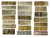 V119 Old Vintage Antique Violin Fiddle Maker Set of 21 Labels NICE!