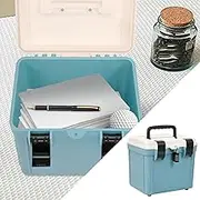 DJAPWPX Large Capacity Combination Safe Box - Document Safe with Secure Lock, Portable Locking Storage Organizer for Home, Office & Travel (Blove)