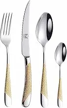SensiSel 16-Piece Stainless Steel Cutlery Set – Silverware Set for 4 with Knife, Fork, Spoon – Modern Flatware Set for Home, Kitchen, Dinner Parties