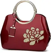 JUNMIN Hand-held Shiny Shell One-Shoulder Diagonal Ladies Bag (Color : Claret)