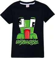 [HERSE] Unspeakable UnspeakableGaming Kids Unisex T-Shirt 100% Cotton (8, Black)