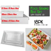 18PK Grazing Box Paper Food Containers w/ Widow Catering Plate Tray Takeaway