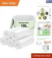 Compostable 10L Bin Bags - 120PCS White Garbage Liners for Food & Garden Waste