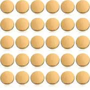 30 Pieces Metal Flat Button Alloy Shank Round Shaped Sewing Button 15 mm Gold