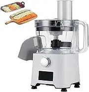 Heavy-Duty Food Processor 800W, Commercial Dicer w/2 Blades, 3-Speed & Timer | 5 Sec Carrot Cutter, Meat Mincer, Fruit Slicer, White