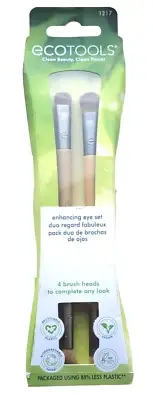 1 ECOTOOLS® Makeup Brush Eye Enhancing Duo Set 4 Brush Heads Total