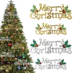 派對飾品聖誕樹裝飾吊墜配件聖誕樹聖誕樹裝飾用品金色銀色三維聖誕飾品