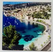 French Riviera France Ceramic Tile Trivet Coaster Travel Souvenir 4" x 4"