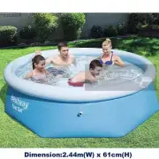 BESTWAY H2OGO! 8ft Fast Set Inflatable Swimming Pool With Filter Pump Portable