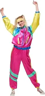 [AutoWT] 70s 80s Shell Suit, Men Women Fancy Long Sleeve Tracksuit, Retro Color Block Hip Hop Windbreaker Disco Costume for Mardi Gras Rock Festivals Carnival Parties