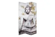 Canvas Sitting Buddha Room Divider Screen