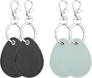 Psyqtsuary Leather Key Fob Holder, 4 Pcs PU Leather Keychain Key Holder for Keychain General Keys Fob, for Keys ID Keys Cards