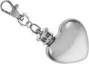 JECOMPRIS Heart-Shaped Wine Flask Keychain 1oz Blue Hip Flask Leak-Proof Portable Liquor Bottle