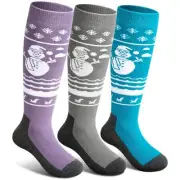 WASOTO Kids Ski Socks OTC Thermal Thick Snow Socks for Boys Medium (3 Pair)