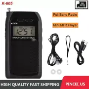 K-605 Mini MP3 Player Full Band Radio FM MW SW Stereo Radio W/ Loudspeaker pe66