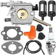 Zreneyfex WT-45 Carburetor Replacement for Stihl FS48 FS52 FS62 FS66 FS81 FS86 FS88 H24D FS106 BR400 String Trimmer 41261200610 W/Fuel Line Filter Gasket Spark Plug