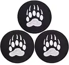 Sew or Iron on Patches, 3Pcs Bear Paw Iron Patches for Clothing, Black Sew on Ap