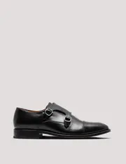 Hawes & Curtis Black Leather Double Monk Strap Shoe Size: 12