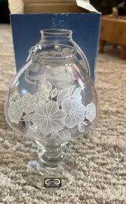 Pasabahce Turkish Glassware Hurricane Lamp 7 1/4” Qualify Crystal NIB