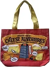 JSEVEN Cheese Adventures bag, Reusable Grocery Bag, Heavy Duty 100% Cotton, Reinforced at the major stress points, Green, One Size