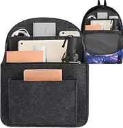 [Generic] Back Pack Organizer,Portable Felt Storage Bag | High Capacity Large Bag Organizer, Lightweight Travel Rucksack Insert for Women Men