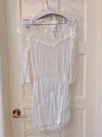 在飛比找Yahoo!奇摩拍賣優惠-Abercrombie & Fitch 洋裝 白蕾絲